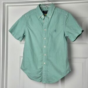 Polo Ralph Lauren Cotton Twill Short Sleeve Shirt Boys Size S 8 Button Down
